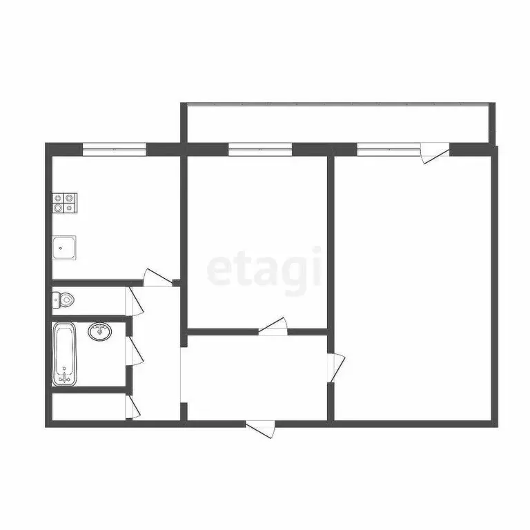 2-комнатная квартира: Томск, микрорайон Спичфабрика, улица ... - Фото 1