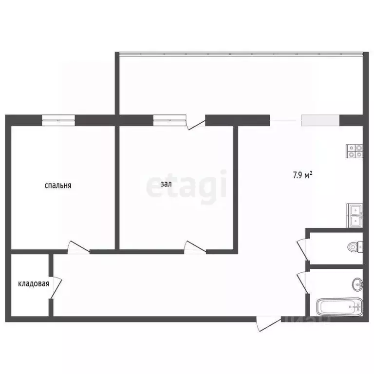 2-к кв. Калужская область, Кременки Жуковский район, Молодежная ул., 3 ... - Фото 2