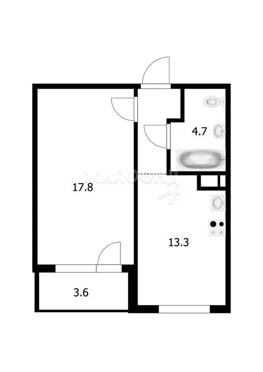 1-комнатная квартира: Новосибирск, Рельефная улица, 106/3 (39.1 м) - Фото 0