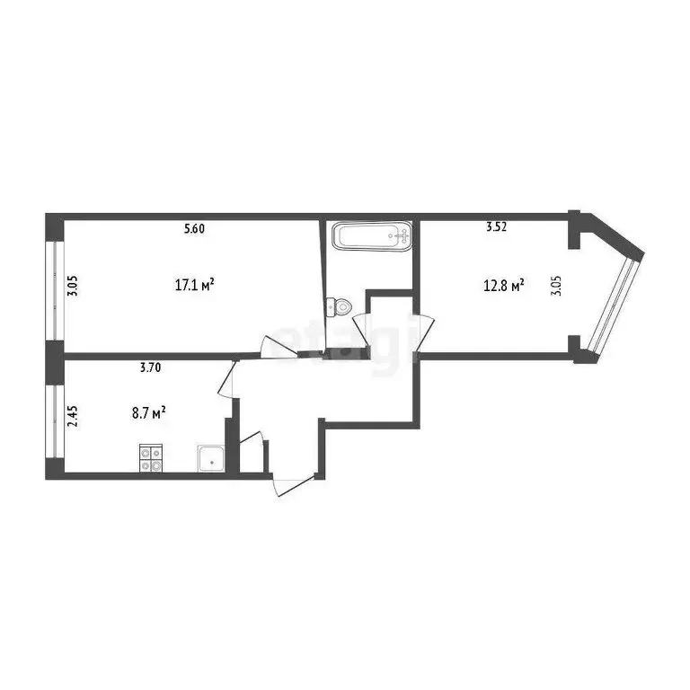 2-комнатная квартира: Петропавловск-Камчатский, проспект Рыбаков, 5 ... - Фото 1