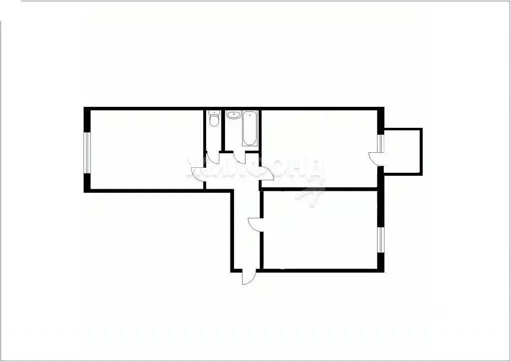 2-к кв. Кемеровская область, Калтан Комсомольская ул., 55 (48.8 м) - Фото 2