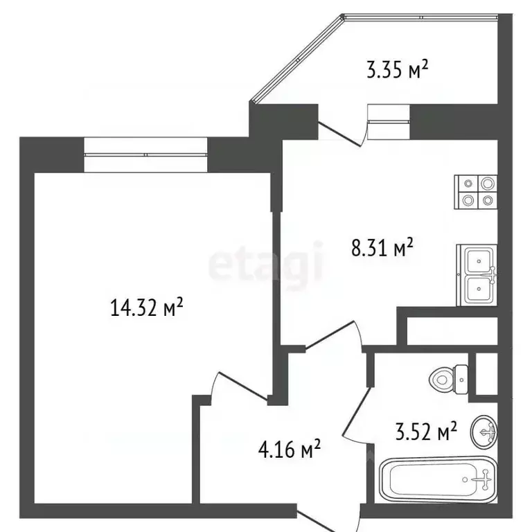 1-к кв. Московская область, Пушкино ул. Просвещения, 6к1 (31.0 м) - Фото 2