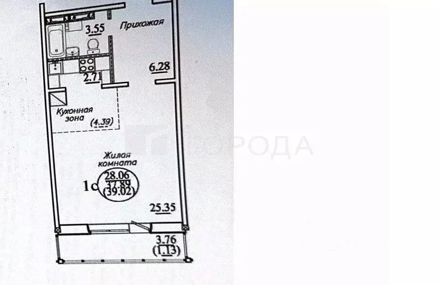 Студия Новосибирская область, Новосибирск ул. Плющихинская, 1 (39.0 м) - Фото 2