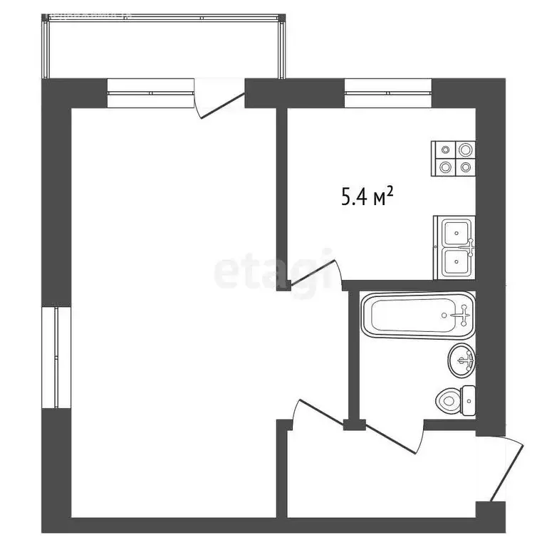 1-комнатная квартира: Выкса, микрорайон Гоголя, 14 (30.1 м) - Фото 0