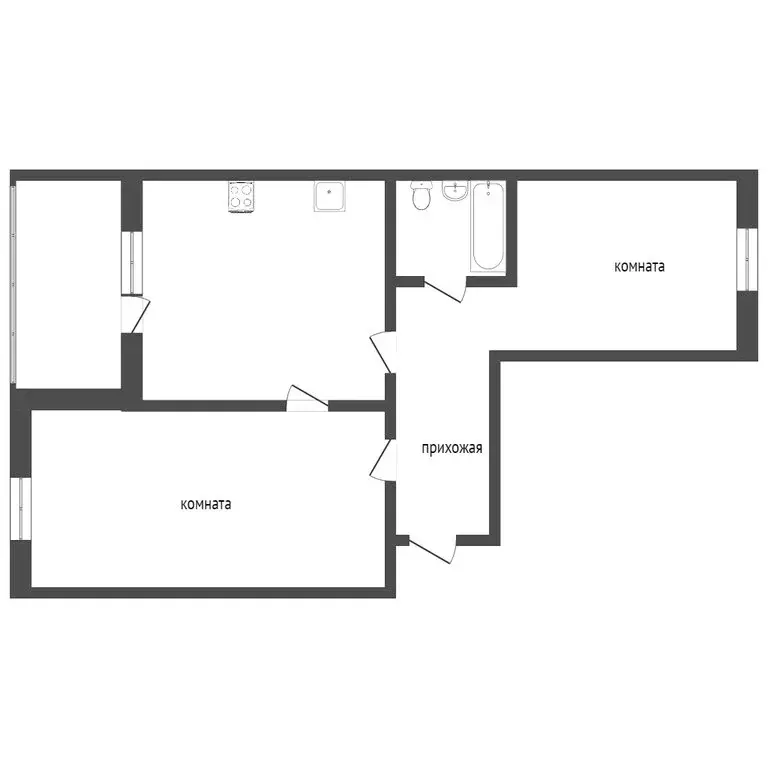 2-комнатная квартира: Ишим, улица Калинина, 112 (41.4 м) - Фото 0