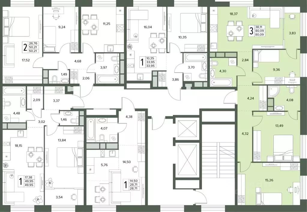 4-к кв. Московская область, Серпухов  (80.09 м) - Фото 2
