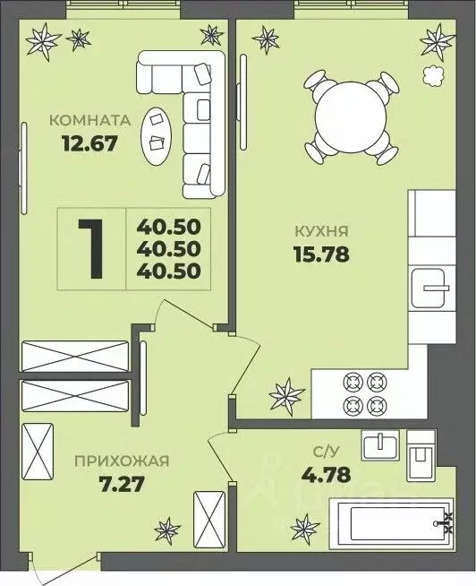 1-к кв. Калининградская область, Калининград ул. Генерала Толстикова, ... - Фото 1