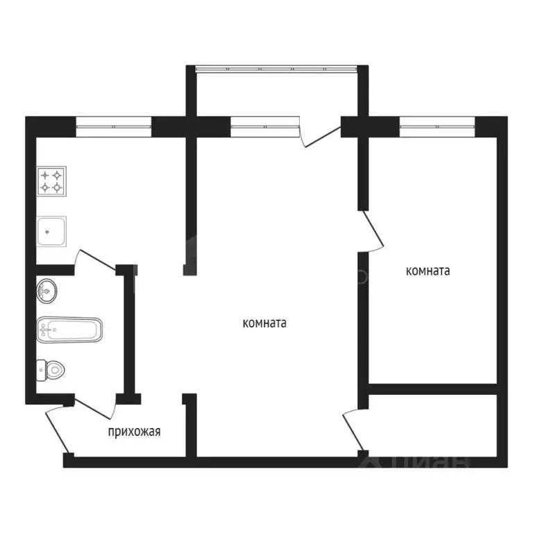 2-к кв. Тюменская область, Тюмень ул. Мельникайте, 64 (42.5 м) - Фото 1