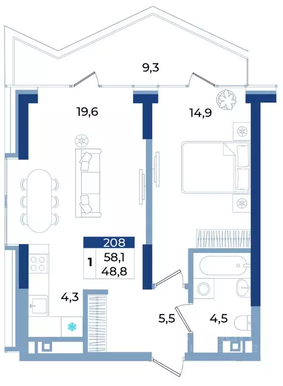 1-к кв. Крым, Алушта ул. Октябрьская, 10 (58.1 м) - Фото 1
