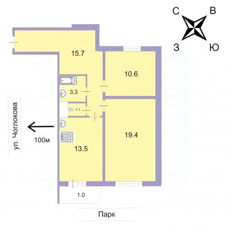 2-к кв. Ленинградская область, Колтуши Всеволожский район, д. Старая, ... - Фото 2