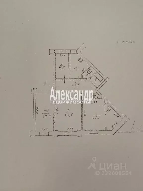 4-к кв. Ленинградская область, Выборг Железнодорожная ул., 9/15 (107.4 ... - Фото 2