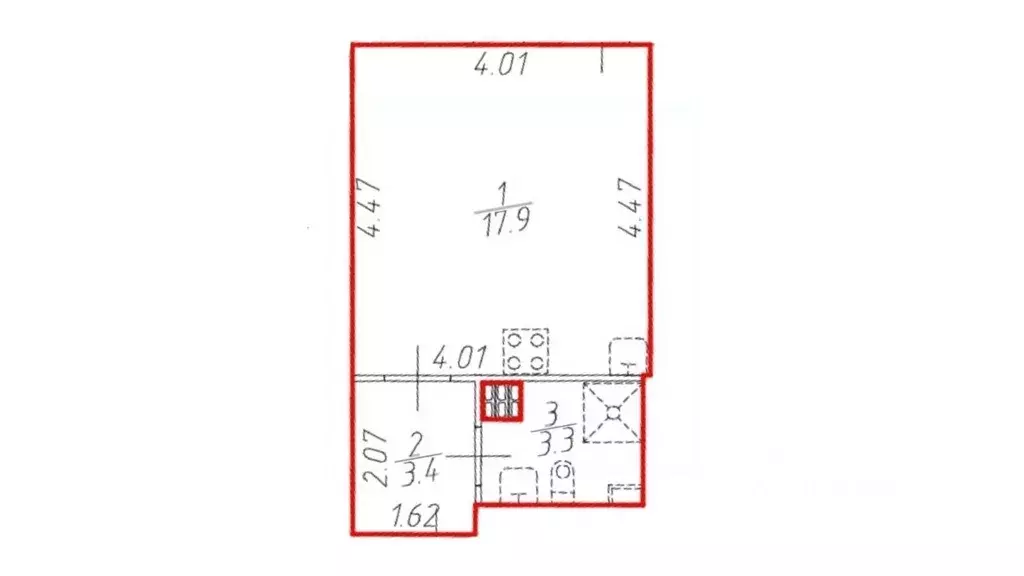 Студия Санкт-Петербург пос. Стрельна, просп. Буденного, 20к5 (24.6 м) - Фото 2