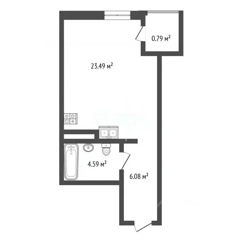 Студия Крым, Ялта ул. Крупской, 52 (36.0 м) - Фото 2