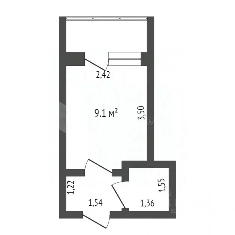 Студия Тюменская область, Тюмень Олимпийская ул., 24 (13.5 м) - Фото 2