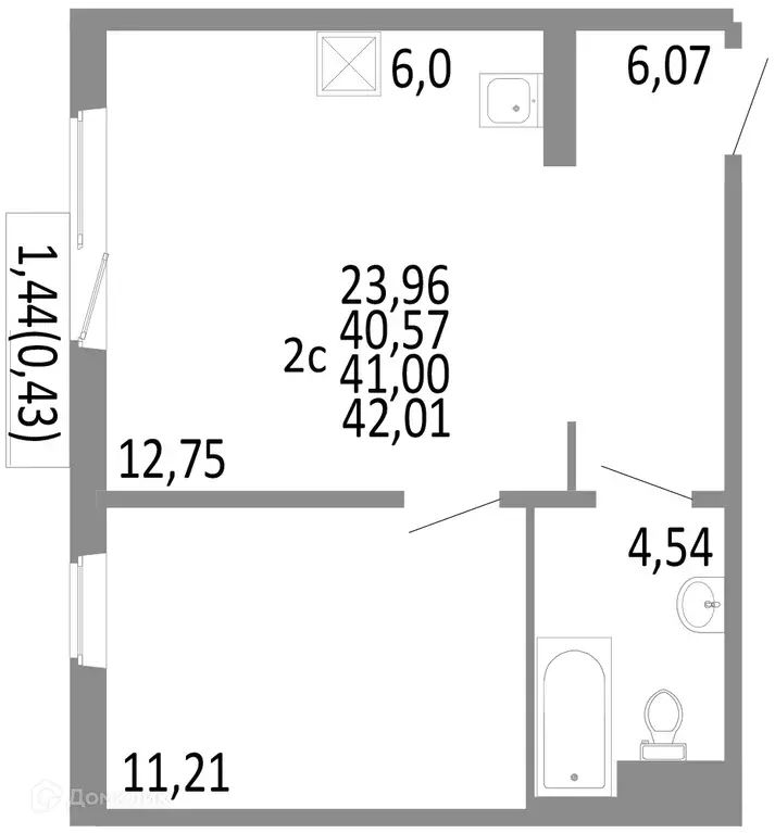Продаётся 2-к квартира, 41 м - Фото 0