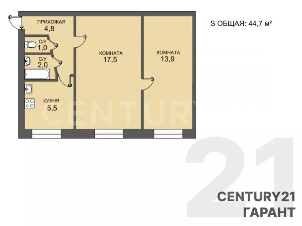 2-к кв. Санкт-Петербург Бухарестская ул., 31К4 (44.7 м) - Фото 2