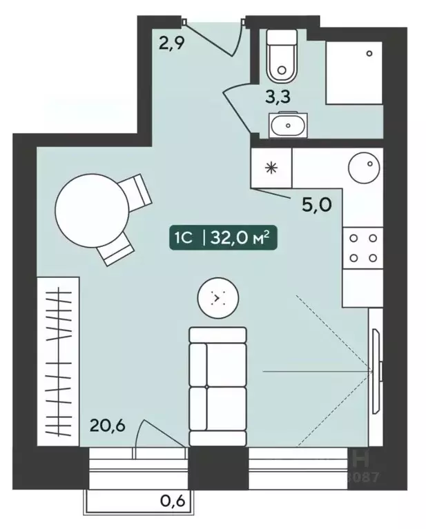 1-к кв. Новосибирская область, Мошковский район, пос. Октябрьский ... - Фото 1