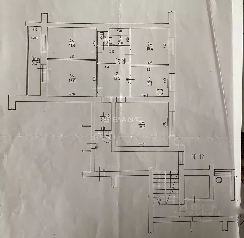 4-к кв. Калининградская область, Калининград ул. Ульяны Громовой, 12 ... - Фото 2