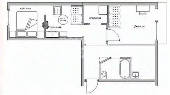 2-к кв. Томская область, Томск ул. Смирнова, 40/2 (43.8 м) - Фото 1