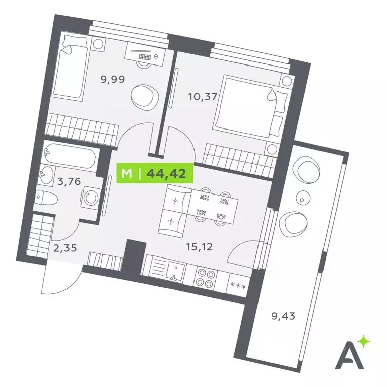 3-к кв. Ленинградская область, Мурино Всеволожский район, Урбанист ... - Фото 1