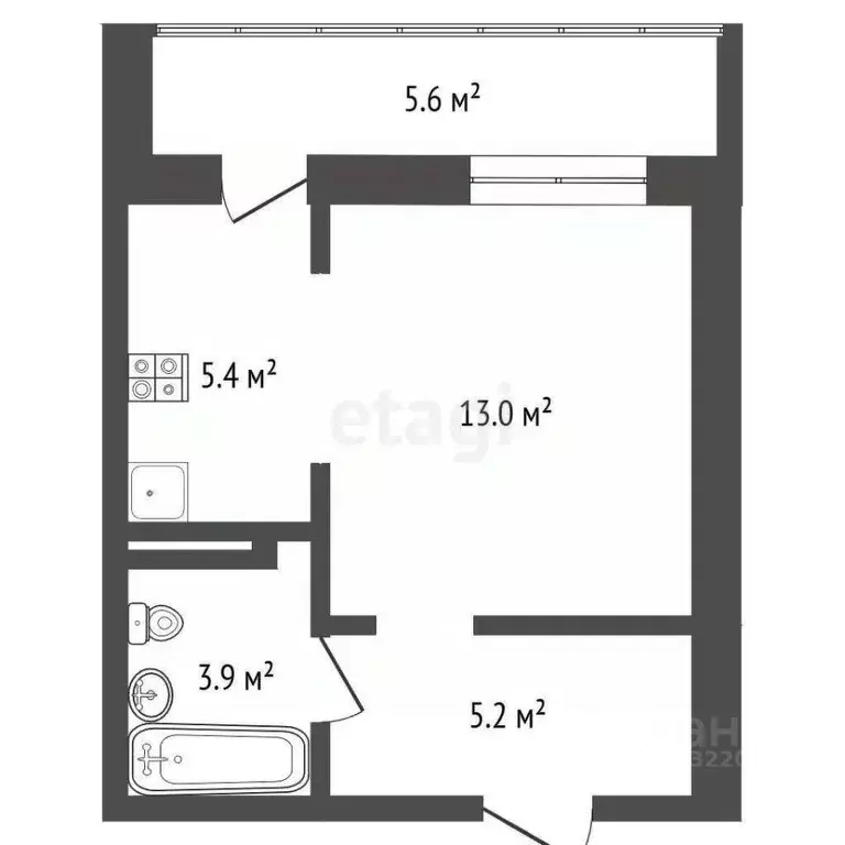 Студия Свердловская область, Березовский Восточная ул., 8к2 (33.1 м) - Фото 2