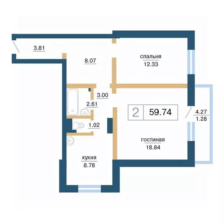 2-к кв. Красноярский край, Красноярск Нанжуль-Солнечный мкр, ... - Фото 2