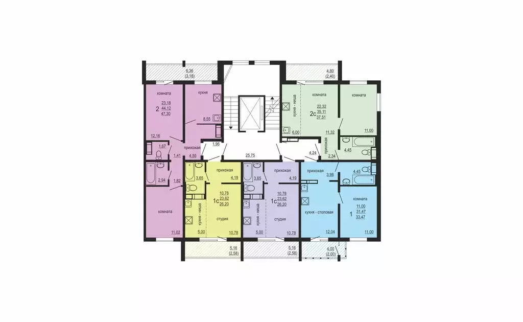 2-комнатная квартира: Западный, улица Дружбы, 4 (47.3 м) - Фото 2