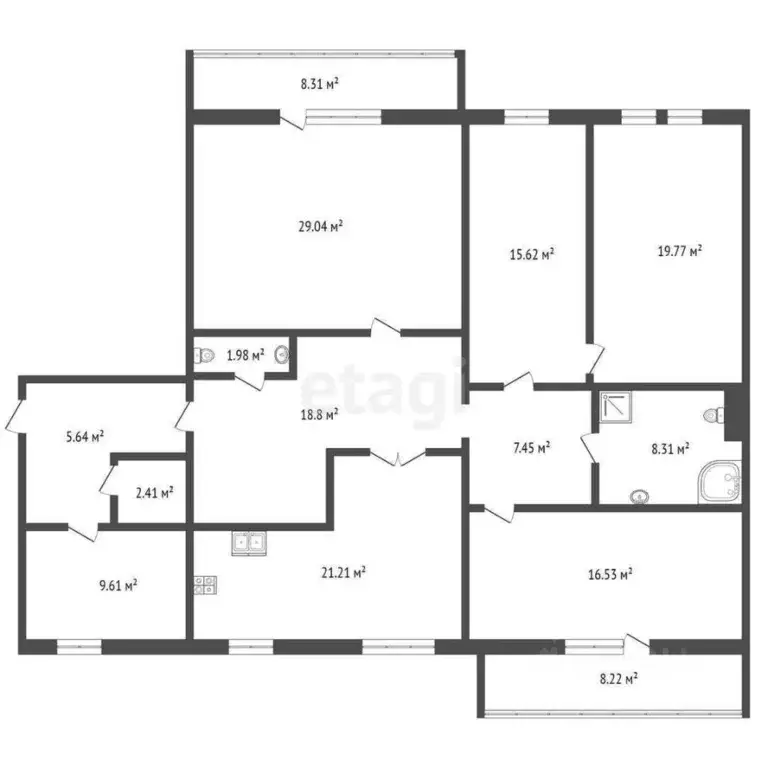 5-к кв. Вологодская область, Вологда ул. Маршала Конева, 26Б (167.7 м) - Фото 2