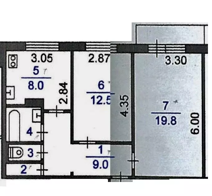 2-комнатная квартира: Томск, улица Интернационалистов, 19 (54.2 м) - Фото 1