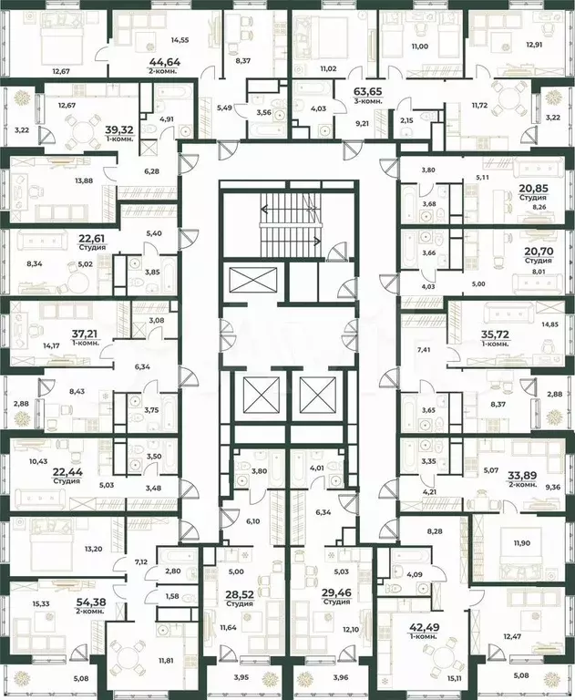 1-к. квартира, 20,7 м, 24/24 эт. - Фото 0
