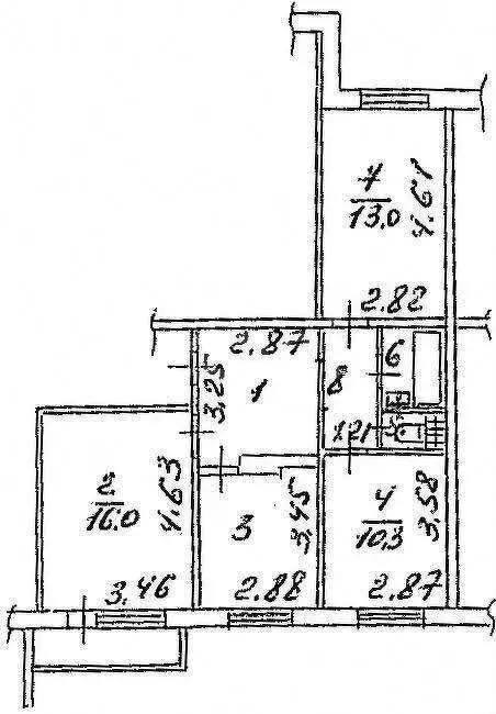 3-комнатная квартира: Липецк, улица Валентины Терешковой, 37 (64.6 м) - Фото 1