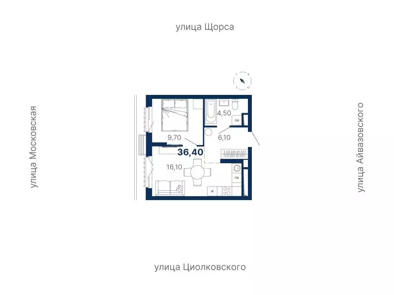 1-комнатная квартира: Екатеринбург, Московская улица, 249/2 (36.4 м) - Фото 0