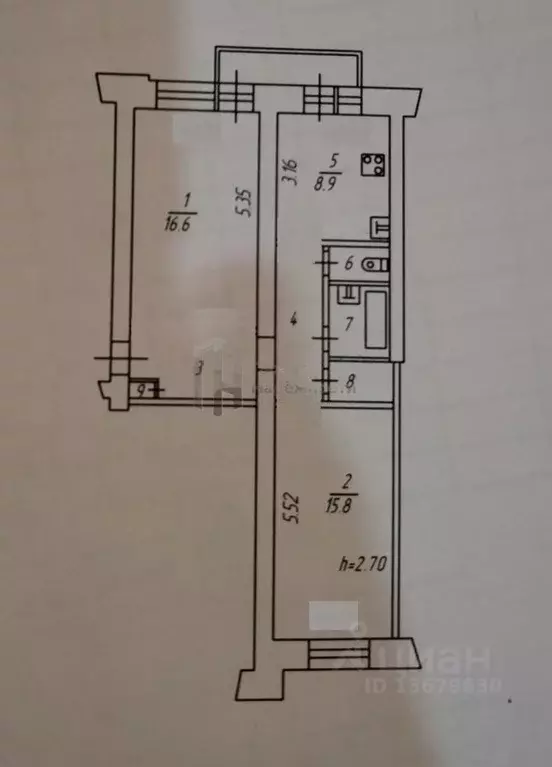 2-к кв. Мурманская область, Мурманск ул. Челюскинцев, 27 (55.8 м) - Фото 1