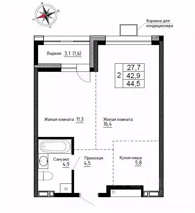 2-к кв. Приморский край, Надеждинский район, пос. Новый ул. Ленина, ... - Фото 1