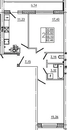 2-комнатная квартира: Смоленск, улица Нахимова, 23А (63 м) - Фото 1