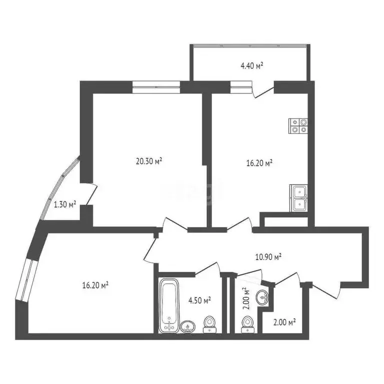 2-комнатная квартира: Краснодар, Черниговская улица, 1 (72.4 м) - Фото 0