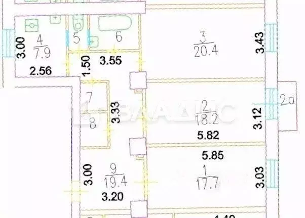 3-к кв. Москва Красноармейская ул., 12 (93.5 м) - Фото 2