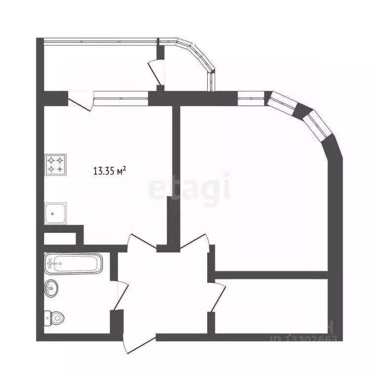 1-к кв. Ханты-Мансийский АО, Сургут ул. Мелик-Карамова, 4 (50.5 м) - Фото 0