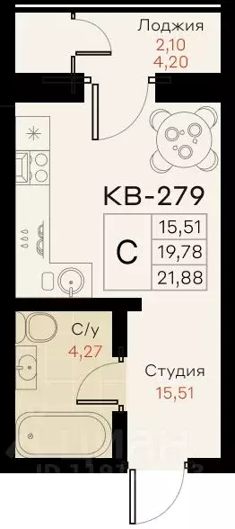 Студия Краснодарский край, Краснодар Народные Кварталы жилой комплекс ... - Фото 1