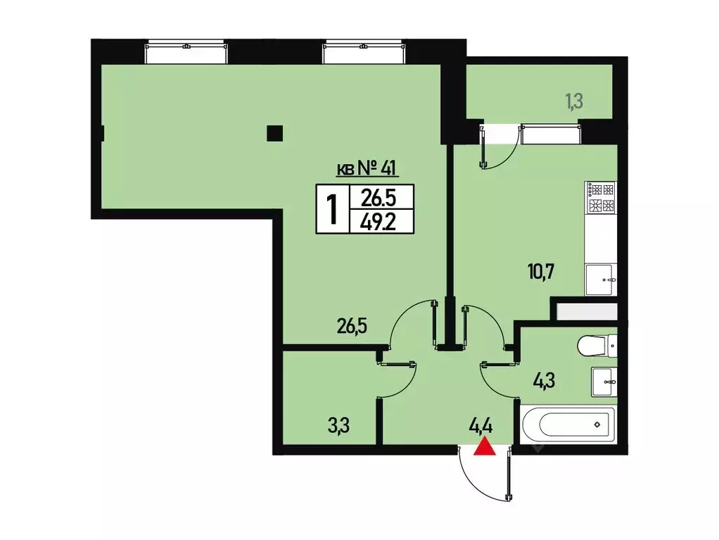 1-к кв. Москва ул. Генерала Донскова, 27к5 (49.0 м) - Фото 0