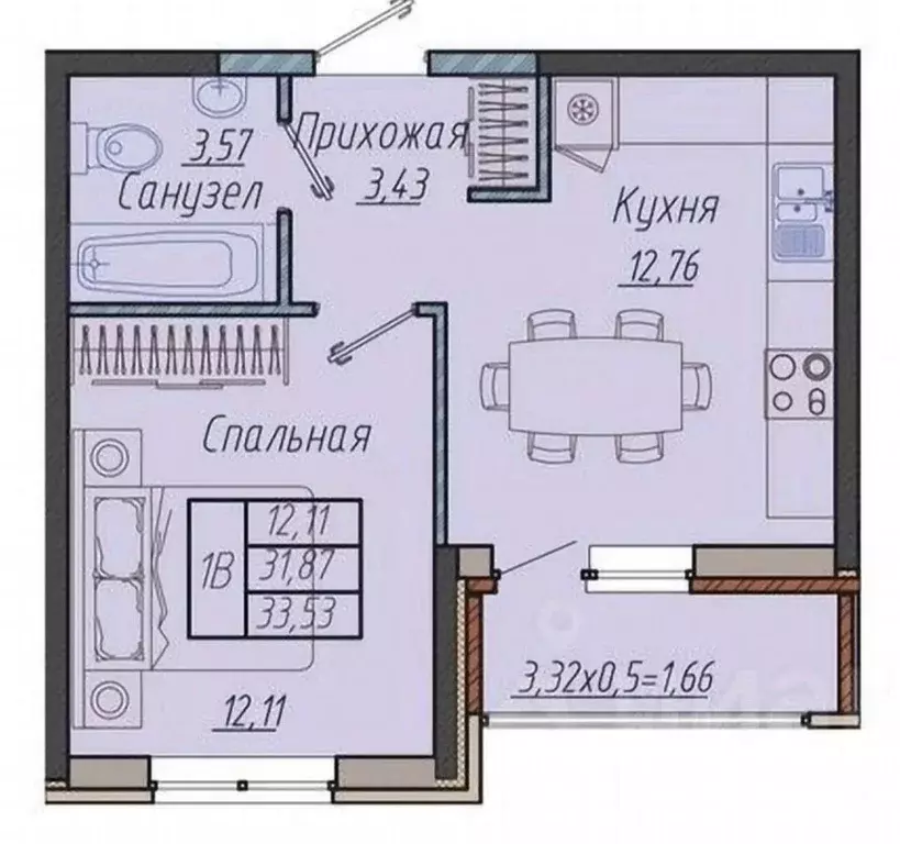 1-к кв. Краснодарский край, Краснодар ул. Имени Генерала Корнилова, 9 ... - Фото 1