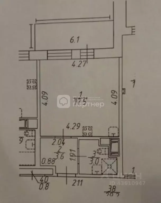 Студия Санкт-Петербург ул. Бабушкина, 55к1 (24.1 м) - Фото 2
