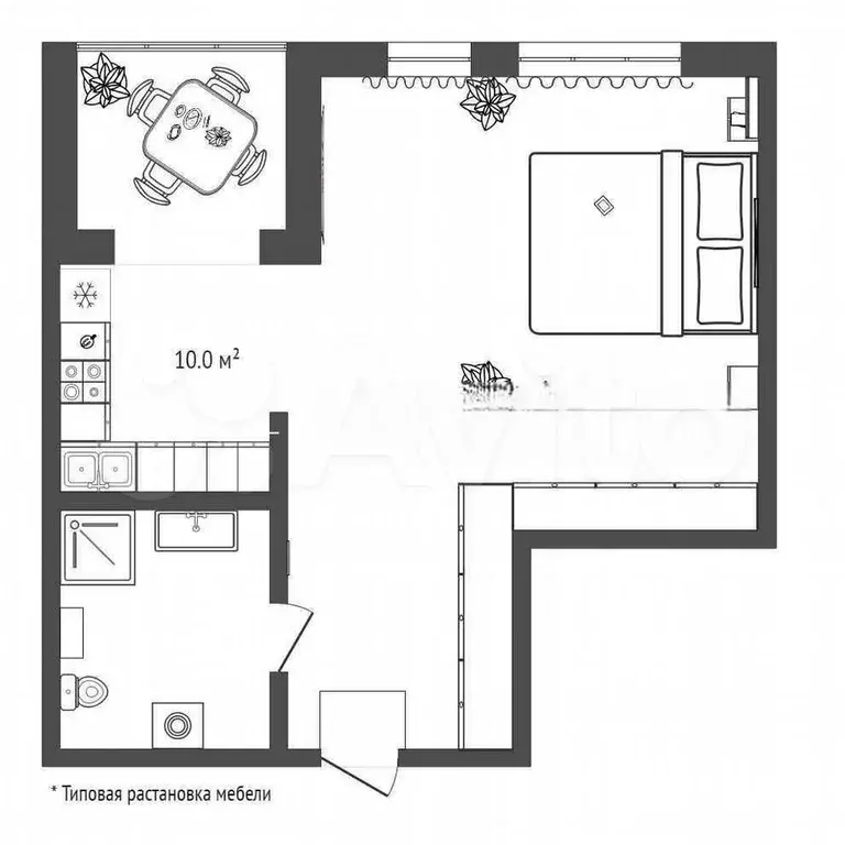 Квартира-студия, 30 м, 4/11 эт. - Фото 0