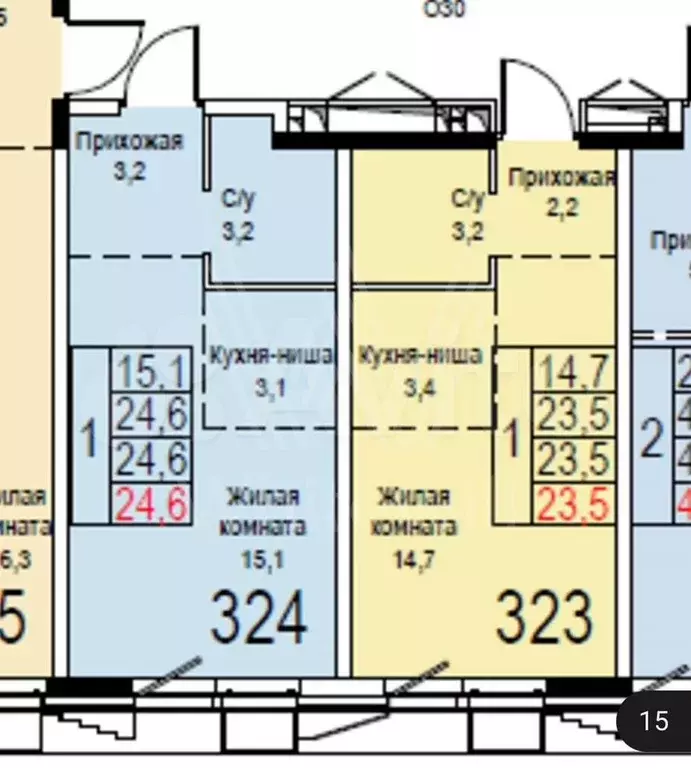 Апартаменты-студия, 24,6 м, 7/23 эт. - Фото 0