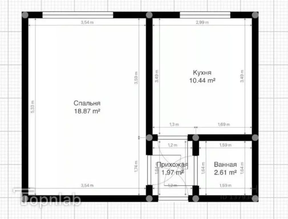 1-к кв. Кабардино-Балкария, Нальчик ул. Электроподстанция (32.0 м) - Фото 1
