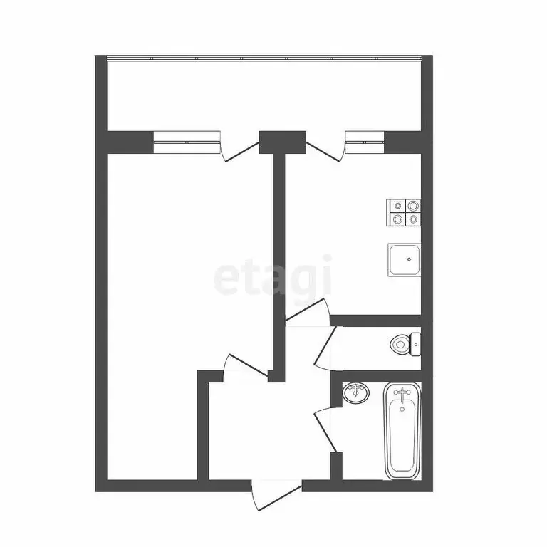 1-комнатная квартира: Тюмень, улица Малыгина, 5 (34 м) - Фото 2