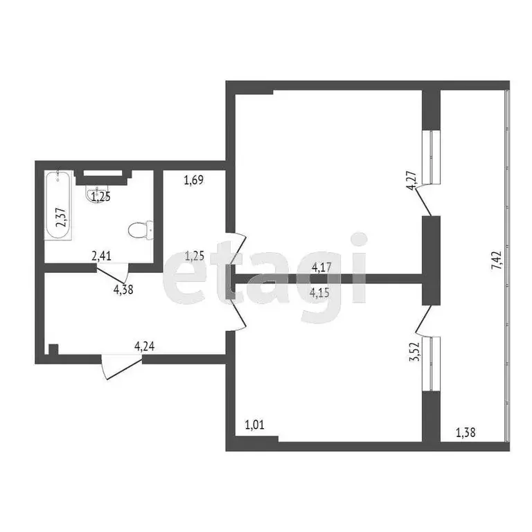 1-комнатная квартира: Тюмень, улица Мельникайте, 2к3 (49.8 м) - Фото 1
