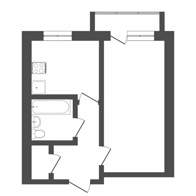 1-комнатная квартира: Тюмень, Барнаульская улица, 42 (30.5 м) - Фото 1