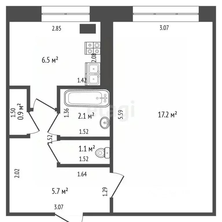 1-к кв. Мордовия, Кочкуровский район, с. Булгаково Центральная ул., 1А ... - Фото 1