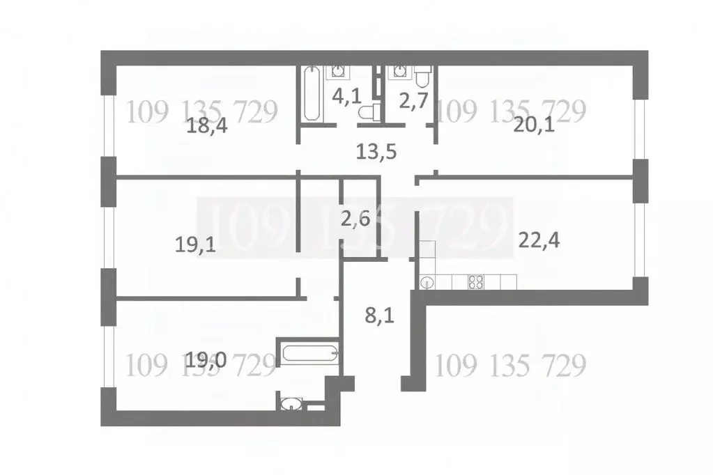 4-к кв. Москва Винницкая ул., 8к3 (134.0 м) - Фото 1